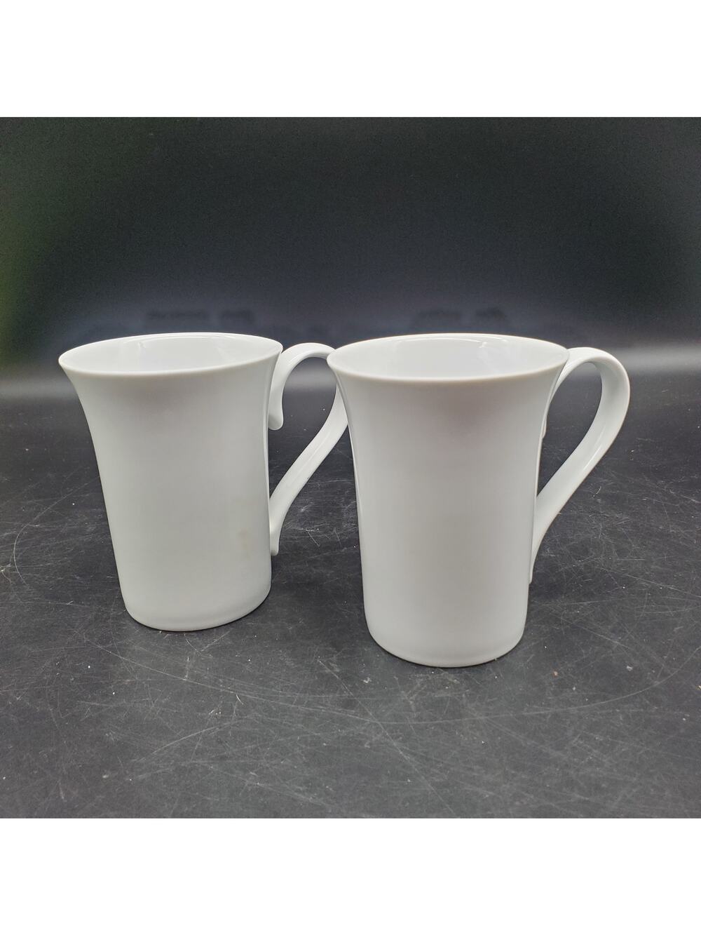 Starbucks White Porcelain Latte Coffee Mugs Set of 2 11oz China Cafe Cups